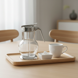Clear Glass Sugar Pot with Silver Plastic Handle and Lid - 15 cm
