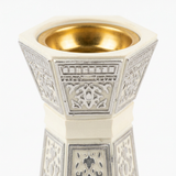 Chalk Incense Burner Ivory White & Silver - 18cm