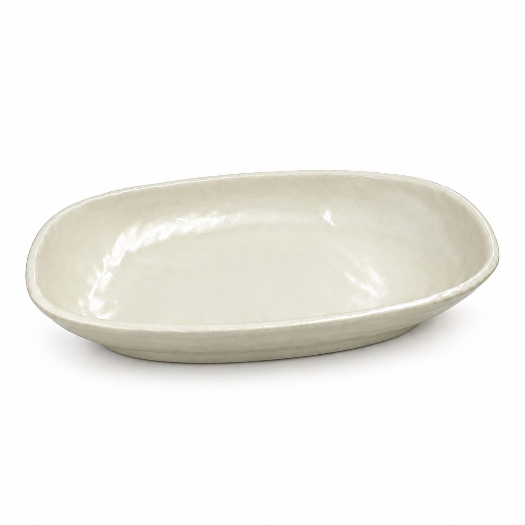 Elite Melamine Oval Plate Cream - 8 Inch