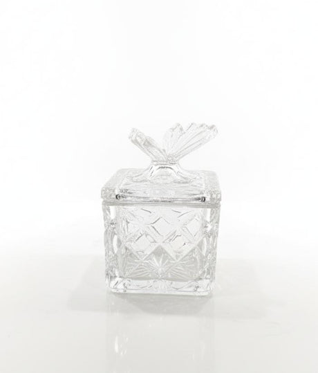 AKDC Glass Candy Pot – 7×7 cm Clear Glass Jar, Ideal for Candy, Dry Fruits, or Decorative Display
