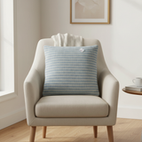 Striped Cushion Blue & Cream - 40cm