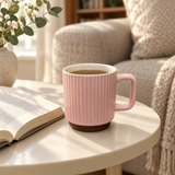 Ceramic Ribbed Mug Dusty Pink - 400ml
