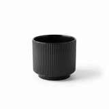 Ribbed Ceramic Vase - 15×20cm - Black / Green