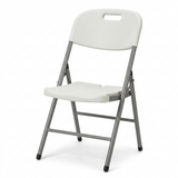 Metal and Plastic Folding Chair White with Grey - 85×40cm