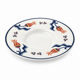 Ceramic Saucer White with Navy Blue - 13cm