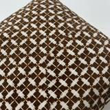 Woven Pattern Cushion Brown & Cream - 40cm