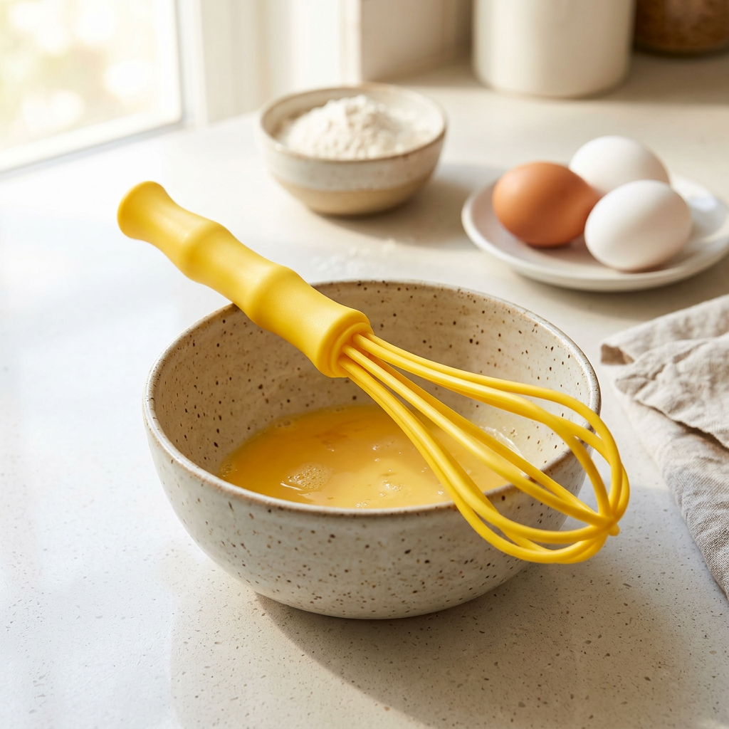 Plastic Egg Beater Yellow - 25cm