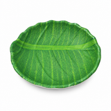 Harmony Melamine Round Leaf Design Plate Green - 15cm