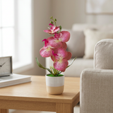 Artificial Pink Orchid Flower Plant Ceramic Pot – 30cm