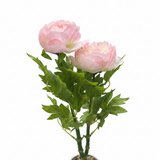 Artificial Flower Plant Light Pink with White Plastic Pot - 40cm