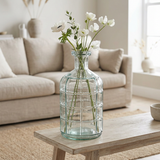 Glass Flower Vase with Grid Pattern – 28cm
