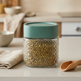 Glass Jar with Plastic Lid Teal Green – 500ml
