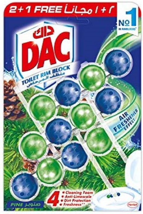 Dac Pine Fragrance Boost Toilet Cleaner Rim Block - Pack Of 3 Rim Blocks 150 Gm - Al Kabayel Discount CentreDac Pine Fragrance Boost Toilet Cleaner Rim Block - Pack Of 3 Rim Blocks 150 GmHousehold CleaningDACAl Kabayel Discount Centre