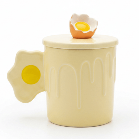 Daisy Bloom Ceramic Mug With Lid — 350ml | Cream Yellow - Al Kabayel Discount CentreDaisy Bloom Ceramic Mug With Lid — 350ml | Cream YellowMugsAKDCAl Kabayel Discount Centre