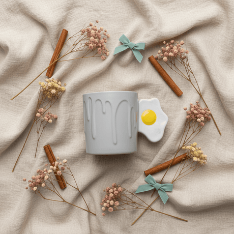Daisy Ceramic Mug With Lid — Elegant Embossed Design | 350ml - Al Kabayel Discount CentreDaisy Ceramic Mug With Lid — Elegant Embossed Design | 350mlMugsAKDCAl Kabayel Discount Centre