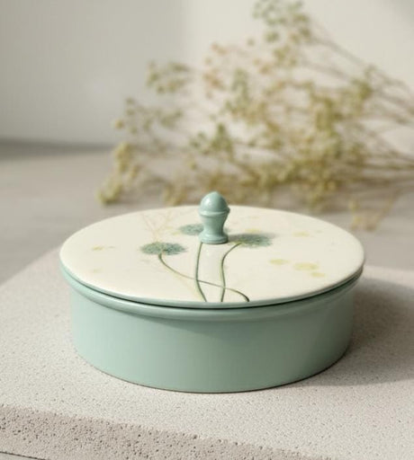 DALLAH ADDAR ROUND CANDY STORAGE BOX – 15CM LIGHT GREEN COLOR METAL CONTAINER FOR SNACKS, SWEETS, NUTS & DECORATIVE PURPOSES - Al Kabayel Discount CentreDALLAH ADDAR ROUND CANDY STORAGE BOX – 15CM LIGHT GREEN COLOR METAL CONTAINER FOR SNACKS, SWEETS, NUTS & DECORATIVE PURPOSESJars & Food SaversDALLAH ADDARAl Kabayel Discount Centre