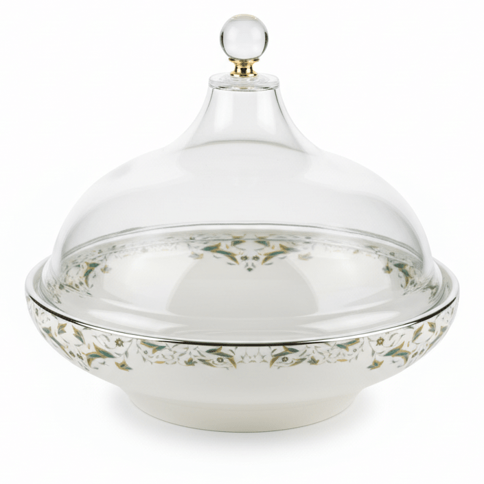 Dallah Addar White Ceramic Date Serving Bowl with Acrylic Cover – Premium Ramadan Date Display Tray for Home, Gatherings and Hospitality – 23 × 18 cm - Al Kabayel Discount CentreDallah Addar White Ceramic Date Serving Bowl with Acrylic Cover – Premium Ramadan Date Display Tray for Home, Gatherings and Hospitality – 23 × 18 cmBowlsDallah AddarAl Kabayel Discount Centre