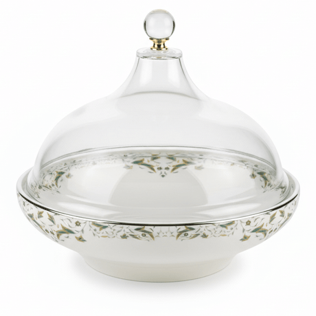 Dallah Addar White Ceramic Date Serving Bowl with Acrylic Cover – Premium Ramadan Date Display Tray for Home, Gatherings and Hospitality – 23 × 18 cm - Al Kabayel Discount CentreDallah Addar White Ceramic Date Serving Bowl with Acrylic Cover – Premium Ramadan Date Display Tray for Home, Gatherings and Hospitality – 23 × 18 cmBowlsDallah AddarAl Kabayel Discount Centre