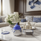 Dallah Addar White Floral Metal Date Pot with Purple Lid for Decorative Table Display – 20cm - Al Kabayel Discount CentreDallah Addar White Floral Metal Date Pot with Purple Lid for Decorative Table Display – 20cmJars & Food SaversDALLAH ADDARAl Kabayel Discount Centre