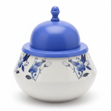 Dallah Addar White Floral Metal Date Pot with Purple Lid for Decorative Table Display – 20cm - Al Kabayel Discount CentreDallah Addar White Floral Metal Date Pot with Purple Lid for Decorative Table Display – 20cmJars & Food SaversDALLAH ADDARAl Kabayel Discount Centre