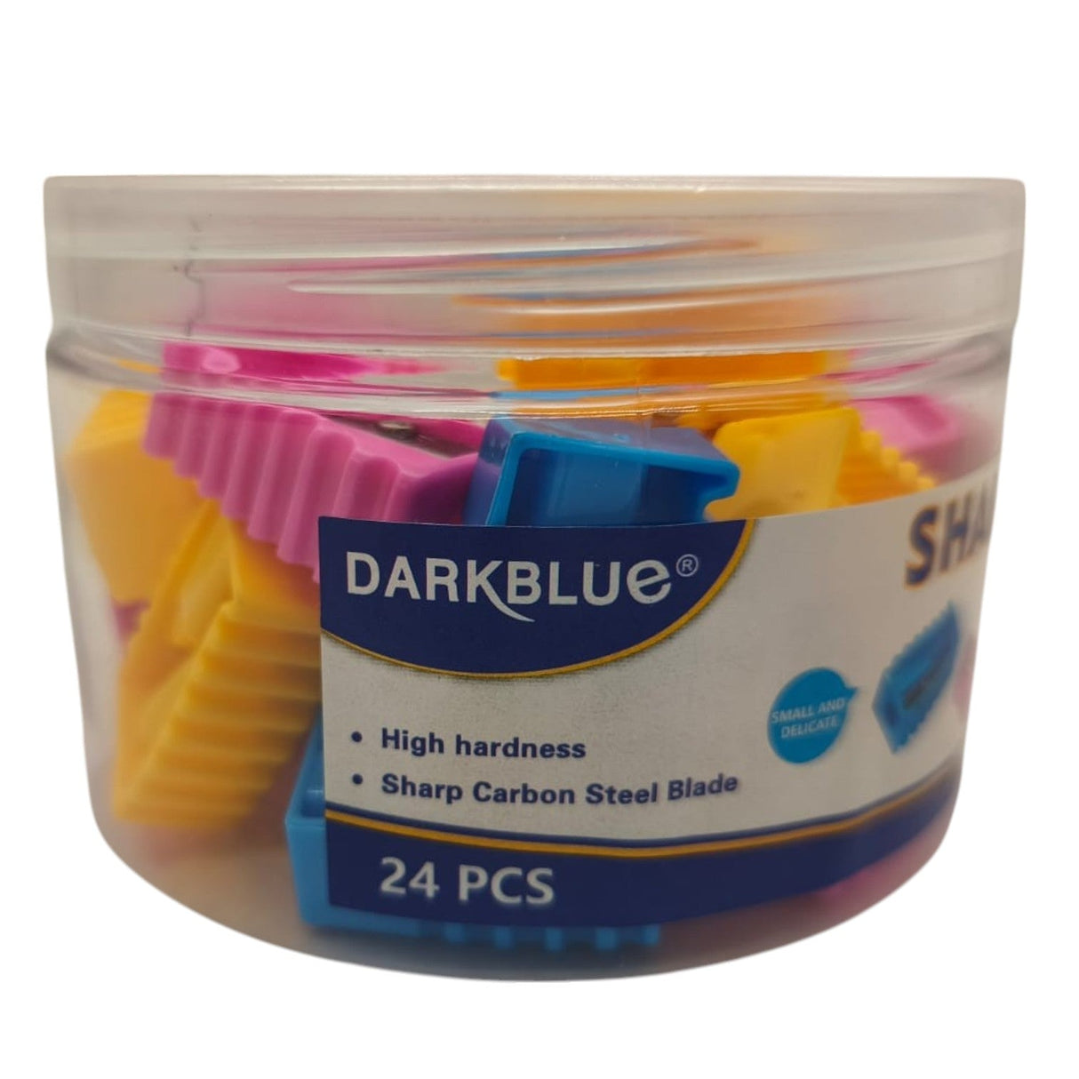 Dark Blue Pencil Sharpener Sharp Carbon Steel Blade Set Of 24pcs - Al Kabayel Discount CentreDark Blue Pencil Sharpener Sharp Carbon Steel Blade Set Of 24pcsErasers & SharpenersDARK BLUEAl Kabayel Discount Centre
