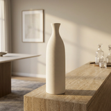 Ribbed Ceramic Flower Vase Off-White – 35cm
