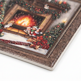 Ceramic-Coated Square Christmas Coaster - 11cm