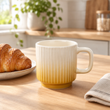 Ribbed Ceramic Mug Yellow - 350ml