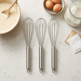 Deni Metal Balloon Whisk 3 Piece Set Silver - 25cm