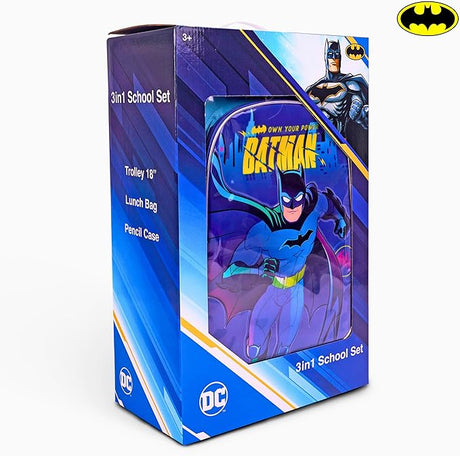 DC Batman 3 - in - 1 School Set, Includes 18" Trolley Bag, Lunch Bag, Pencil Case - Al Kabayel Discount CentreDC Batman 3 - in - 1 School Set, Includes 18" Trolley Bag, Lunch Bag, Pencil CaseSchool BagsDCAl Kabayel Discount Centre