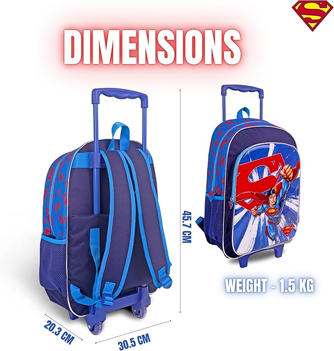 DC Superman 3 - in - 1 School Set, Includes 18" Trolley Bag, Lunch Bag, Pencil Case - Al Kabayel Discount CentreDC Superman 3 - in - 1 School Set, Includes 18" Trolley Bag, Lunch Bag, Pencil CaseSchool BagsDCAl Kabayel Discount Centre