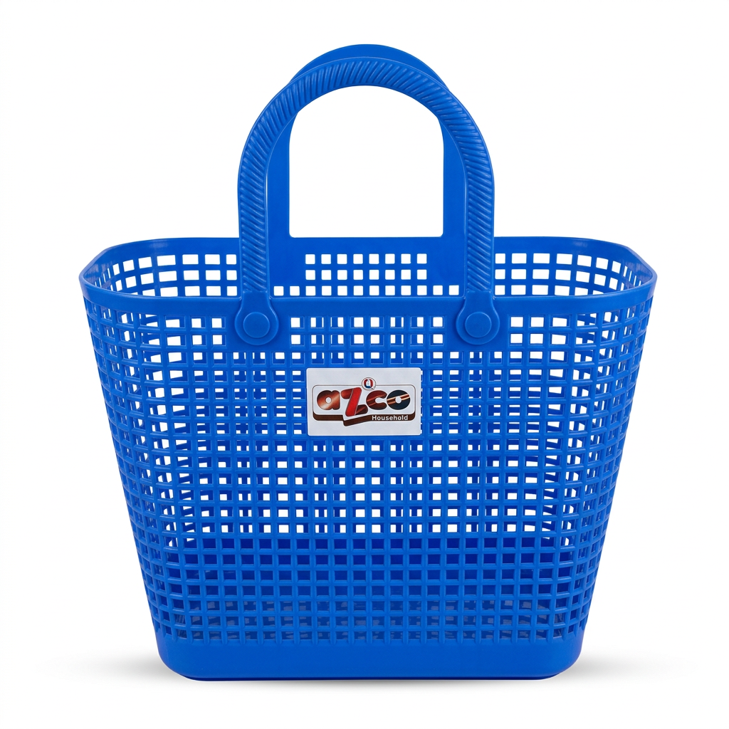 Azco Plastic Shopping Basket with Handles Blue - 33×17cm
