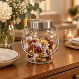 Hamid Glass Jar with Silver-Coloured Lid & Wire Handle – 1.8 Litres