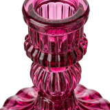 Crystal Candle Holder Magenta -  10cm