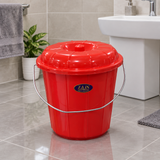 Zain Plastic Bucket with Lid Red – 3 Litres