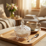 Glass Sugar Pot with Decorative Lid – 8×5cm