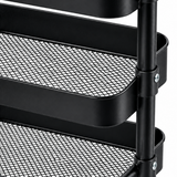 Metal 4-Tier Storage Trolley Black – 105x38x28cm