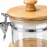 Acrylic and Wooden Canister with Clip Lid - 500ml