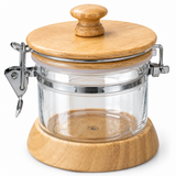 Acrylic and Wooden Canister with Clip Lid - 500ml