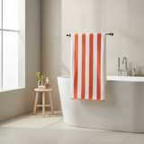 BTC Bath Towel Orange & White Striped - 70×140cm