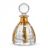 Decorative Glass Perfume Bottle with Gold Accents - 280ml
