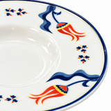 Ceramic Saucer White with Navy Blue - 13cm