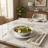 Decopor White Porcelain Salad Bowl with Silver Rim | 6 Inch | Premium Tableware - Al Kabayel Discount CentreDecopor White Porcelain Salad Bowl with Silver Rim | 6 Inch | Premium TablewareBowlsDECOPORAl Kabayel Discount Centre
