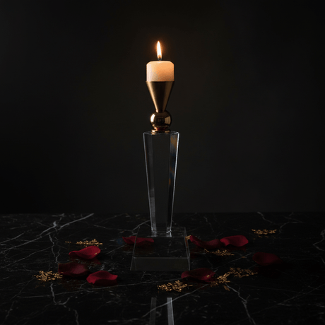 Decorative Crystal & Gold Metal Candle Holder for Elegant Table Centerpieces – 27cm - Al Kabayel Discount CentreDecorative Crystal & Gold Metal Candle Holder for Elegant Table Centerpieces – 27cmHome Décor AccentsAKDCAl Kabayel Discount Centre
