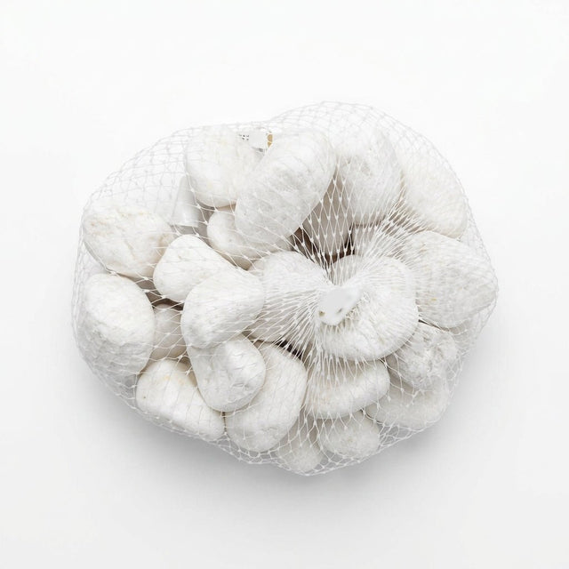 Decorative White Pebble Stones – Net Bag 80g - Al Kabayel Discount CentreDecorative White Pebble Stones – Net Bag 80gStonesAKDCAl Kabayel Discount Centre