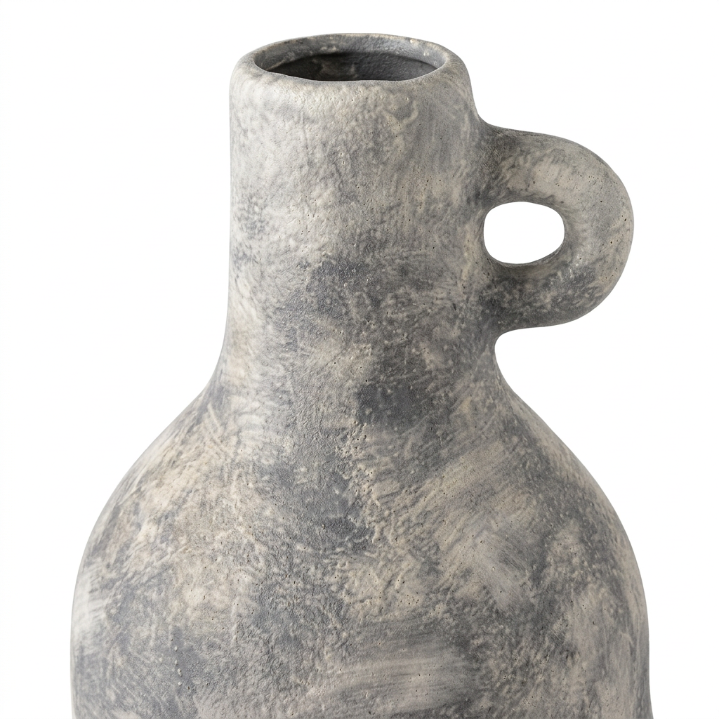 Flower Vase with Loop Handle Grey - 30cm