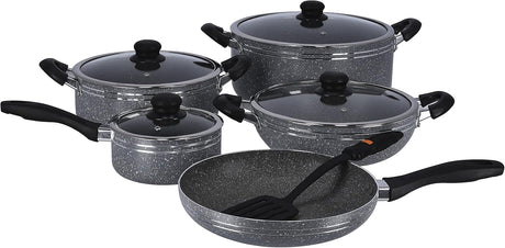 Delcasa 10-Piece Non-Stick Granite Coated Cookware Set - DC1889 - Al Kabayel Discount CentreDelcasa 10-Piece Non-Stick Granite Coated Cookware Set - DC1889Cookware SetDELCASAAl Kabayel Discount Centre
