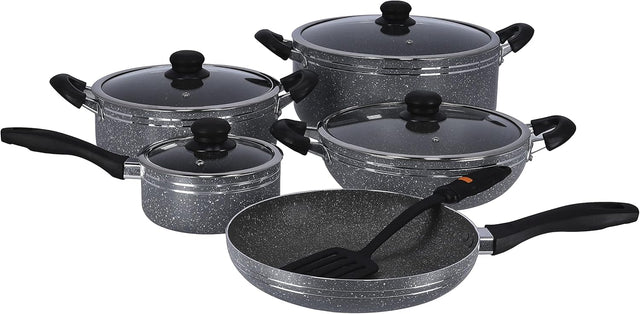 Delcasa 10-Piece Non-Stick Granite Coated Cookware Set - DC1889 - Al Kabayel Discount CentreDelcasa 10-Piece Non-Stick Granite Coated Cookware Set - DC1889Cookware SetDELCASAAl Kabayel Discount Centre