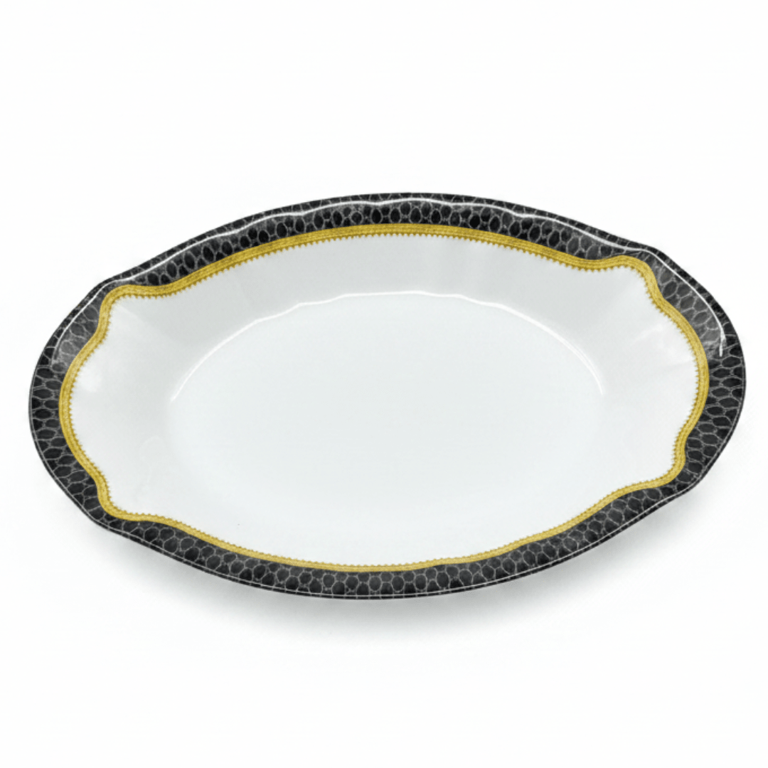 Delcasa Black & White 8.5 Inch Melamine Dish Plate 8.5 Inch - Al Kabayel Discount CentreDelcasa Black & White 8.5 Inch Melamine Dish Plate 8.5 InchPlatesDELCASAAl Kabayel Discount Centre