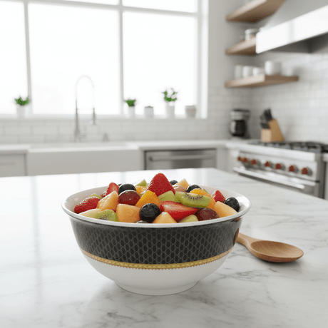Delcasa Black & White Premium Melamine Serving Bowl – 8 Inch - Al Kabayel Discount CentreDelcasa Black & White Premium Melamine Serving Bowl – 8 InchBowlsDELCASAAl Kabayel Discount Centre